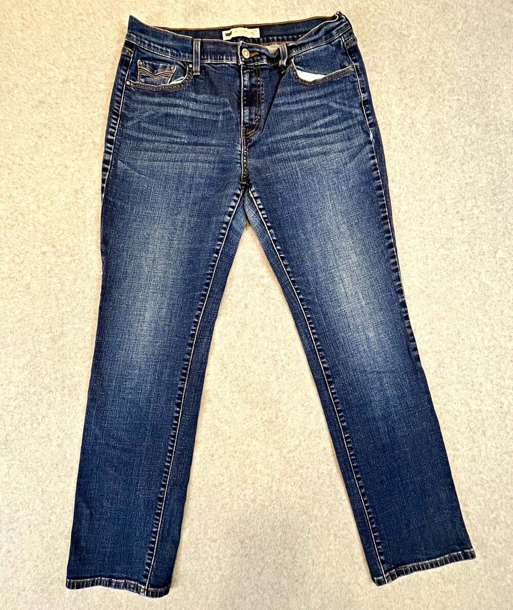 Levi's 505 Straight Leg Denim Jeans Blue Medium Wash Size 12M